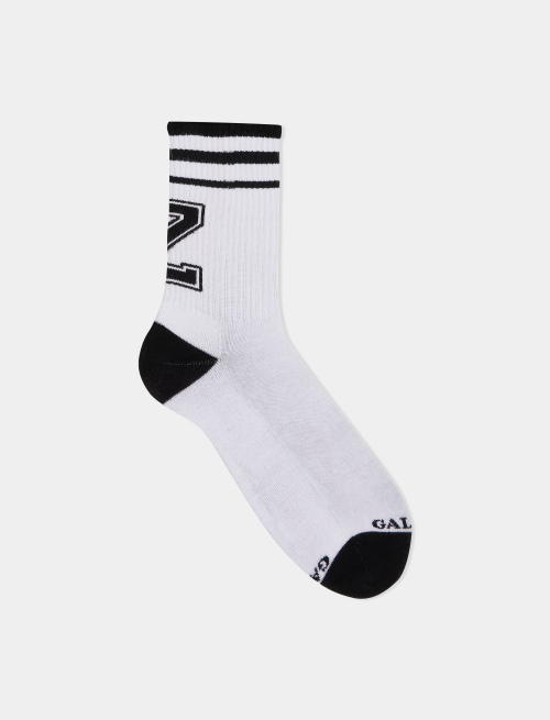 Calza corta unisex spugna di cotone bianco tinta unita con lettera Z. Venduta singolarmente. - Sport e Spugna | Gallo 1927 - Official Online Shop