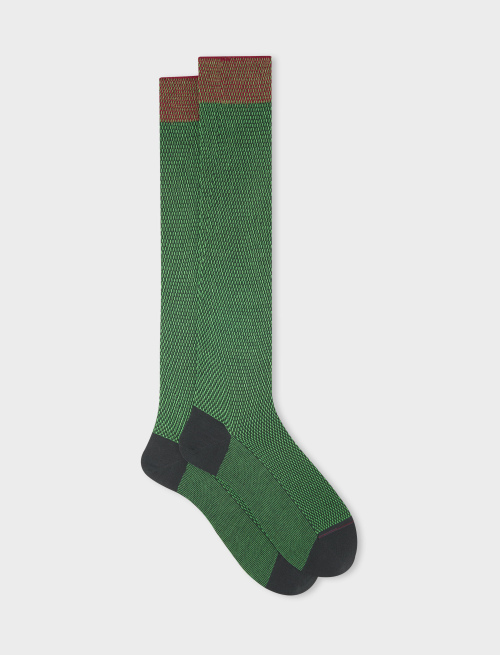 Men's long smoke cotton socks with small triangles - Past Season | Gallo 1927 - Official Online Shop