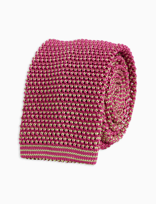 Fuchsia silk men's tie with iridescent pattern - Accessories | Gallo 1927 - Official Online Shop
