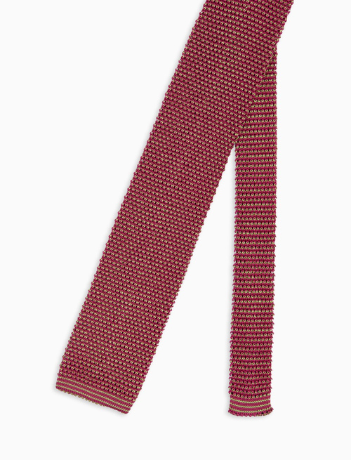 Fuchsia silk men's tie with iridescent pattern - Accessories | Gallo 1927 - Official Online Shop