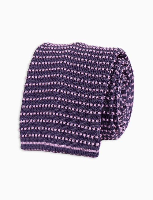 Purple silk men's tie with horizontal stripes - Accessories | Gallo 1927 - Official Online Shop