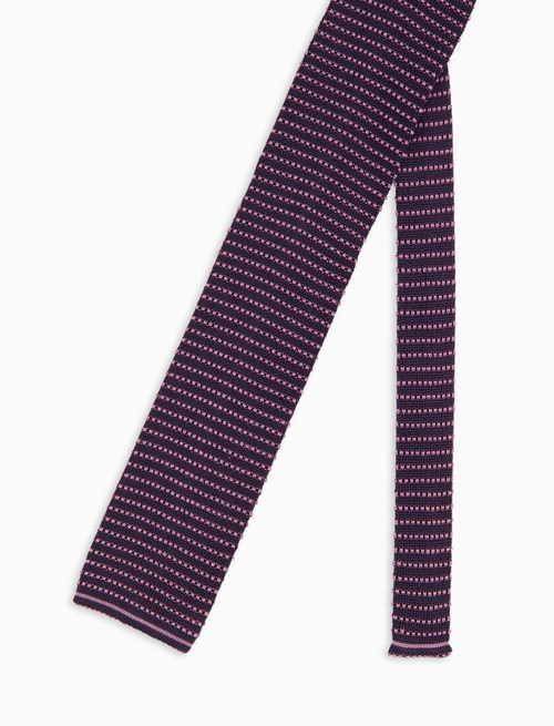 Purple silk men's tie with horizontal stripes - Accessories | Gallo 1927 - Official Online Shop