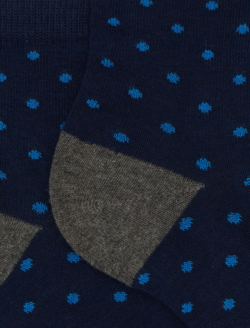 Women's super short blue cotton socks with polka dots - Super short | Gallo 1927 - Official Online Shop