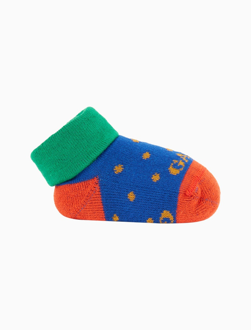 Kids' blue cotton booties with polka dots - Gift ideas | Gallo 1927 - Official Online Shop