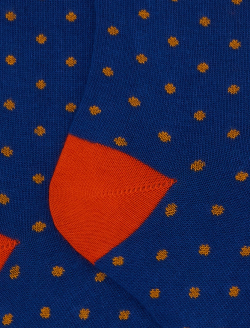 Kids' short blue cotton socks with polka dots - Black Friday Kids | Gallo 1927 - Official Online Shop