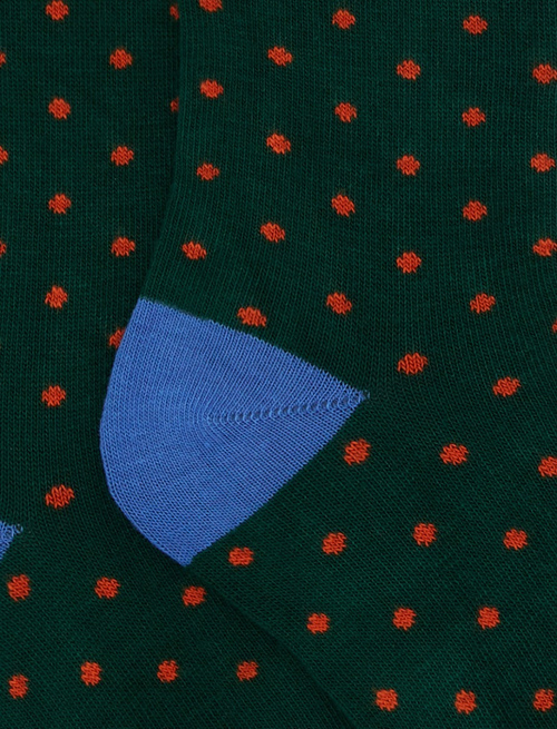 Kids' short green cotton socks with polka dots - Black Friday Kids | Gallo 1927 - Official Online Shop