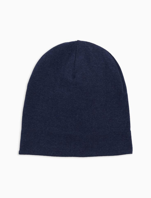 Unisex reversible blue fleece beanie with multicoloured stripes - New In | Gallo 1927 - Official Online Shop