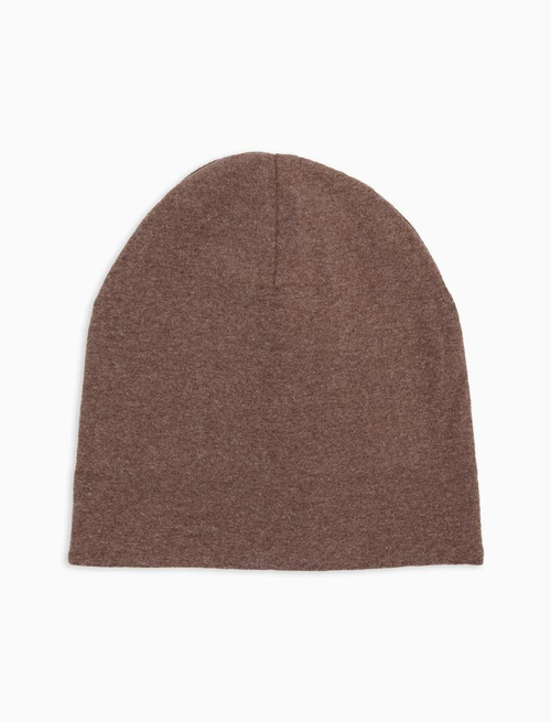 Unisex reversible beige fleece beanie with multicoloured stripes - New In | Gallo 1927 - Official Online Shop