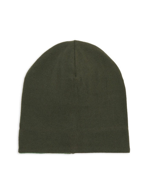 Unisex reversible green fleece beanie with multicoloured stripes - New In | Gallo 1927 - Official Online Shop
