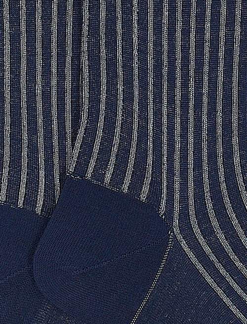 Men's long royal twin-rib cotton and wool socks - Long | Gallo 1927 - Official Online Shop