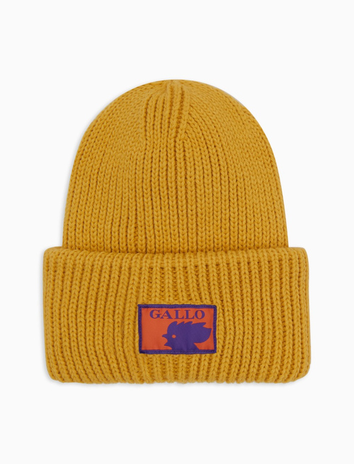 Unisex plain yellow beanie with double cuff - Hats | Gallo 1927 - Official Online Shop