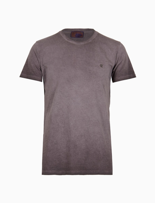 Unisex plain dyed brown cotton crew-neck T-shirt - Past Season | Gallo 1927 - Official Online Shop