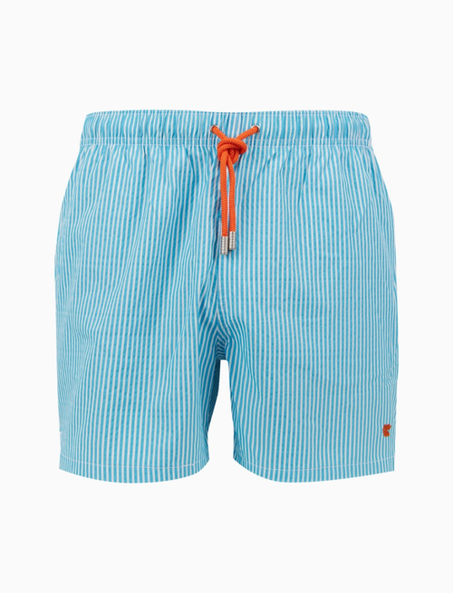 Boxer mare uomo fantasia seersucker azzurro - Beachwear | Gallo 1927 - Official Online Shop