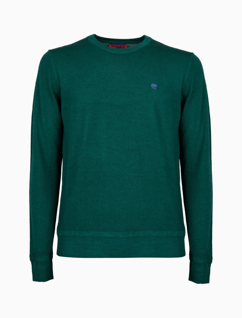 Men's plain green wool crew-neck sweater - Clothing | Gallo 1927 - Official Online Shop