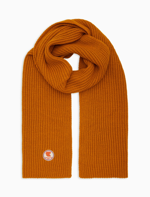 Sciarpa unisex arancio a coste tinta unita - Sciarpe | Gallo 1927 - Official Online Shop