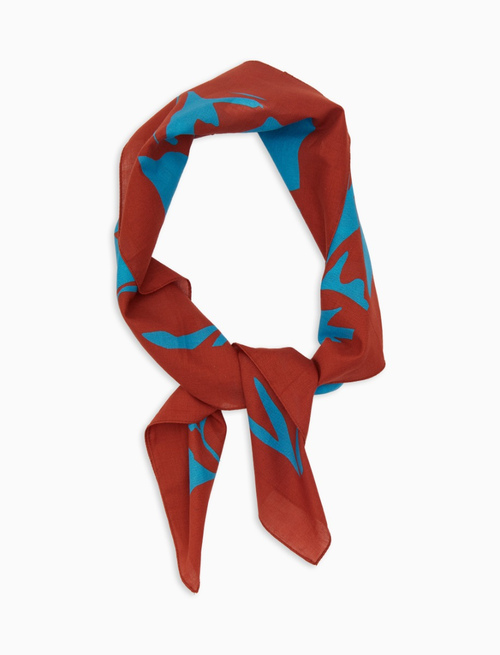 Bandana unisex cotone fantasia fiori azzurro - Donna | Gallo 1927 - Official Online Shop