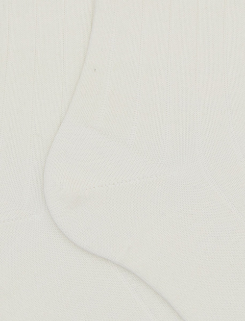 Women's long white cotton socks with ribbing - Woman | Gallo 1927 - Official Online Shop