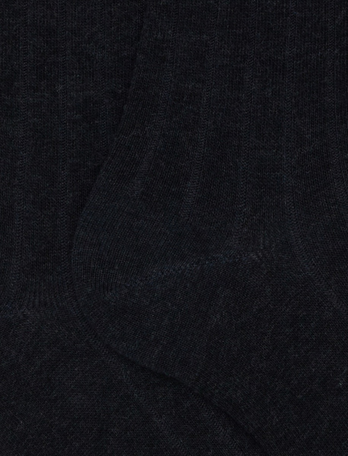 Women's long gray cotton socks with ribbing - Woman | Gallo 1927 - Official Online Shop