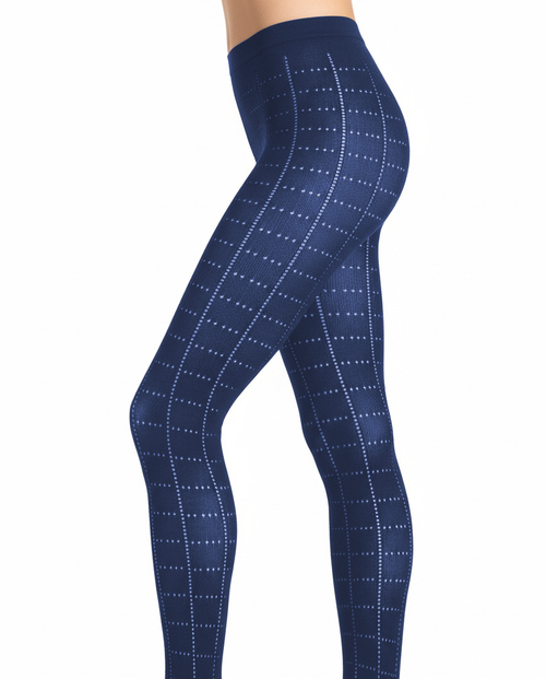 Women's blue cotton and cashmere openwork tights - Socks | Gallo 1927 - Official Online Shop