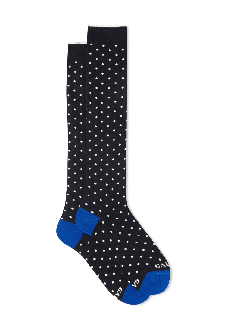 Women's long black cotton socks with polka dots - Gallo 1927 - Official Online Shop