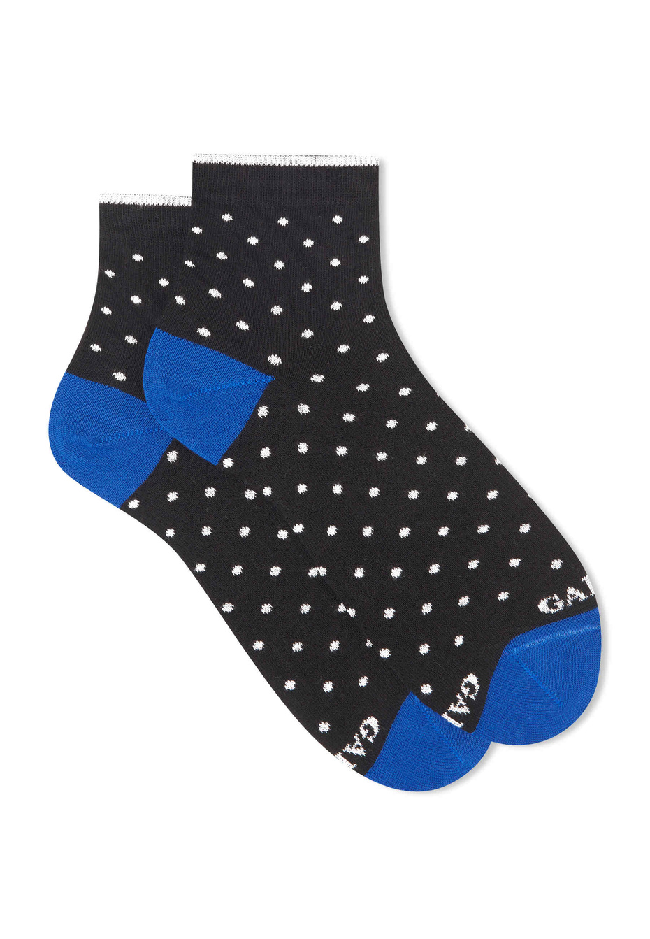 Women's super short black cotton socks with polka dots - Gallo 1927 - Official Online Shop