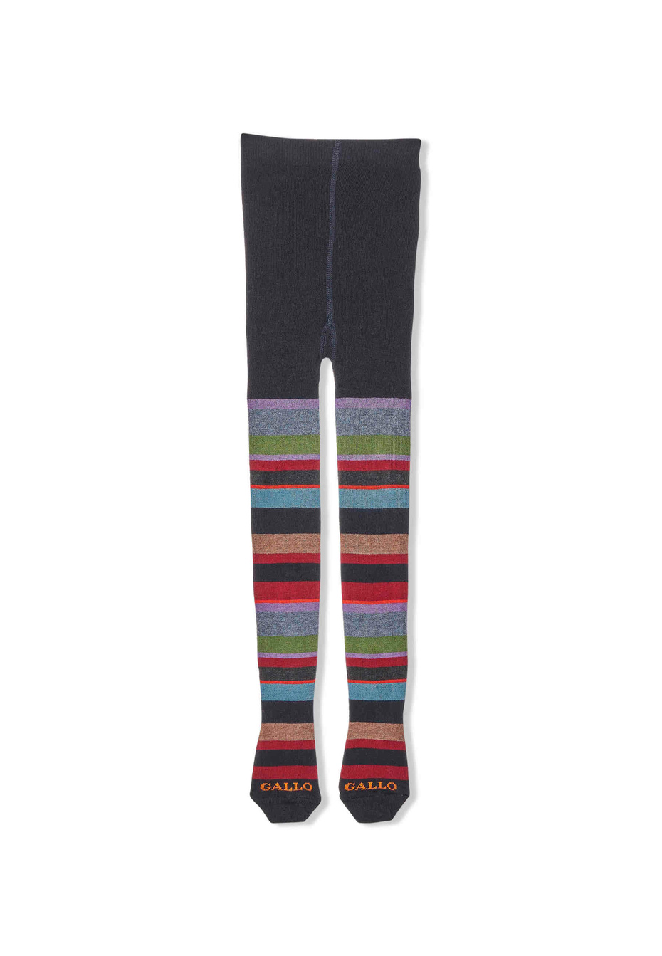 Kids' blue cotton tights with multicoloured stripes - Gallo 1927 - Official Online Shop