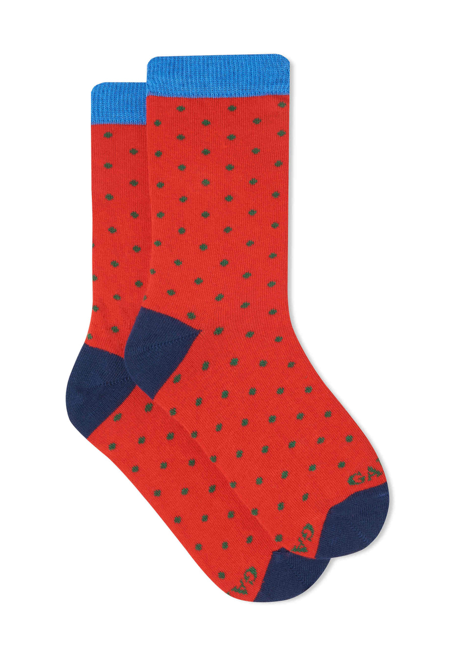 Kids' short red cotton socks with polka dots - Gallo 1927 - Official Online Shop
