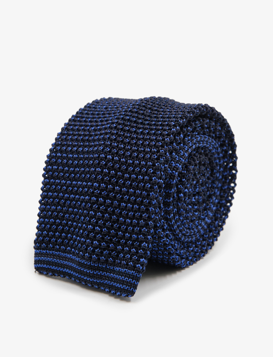 Men's blue/brick red silk tie with iridescent motif - Gallo 1927 - Official Online Shop