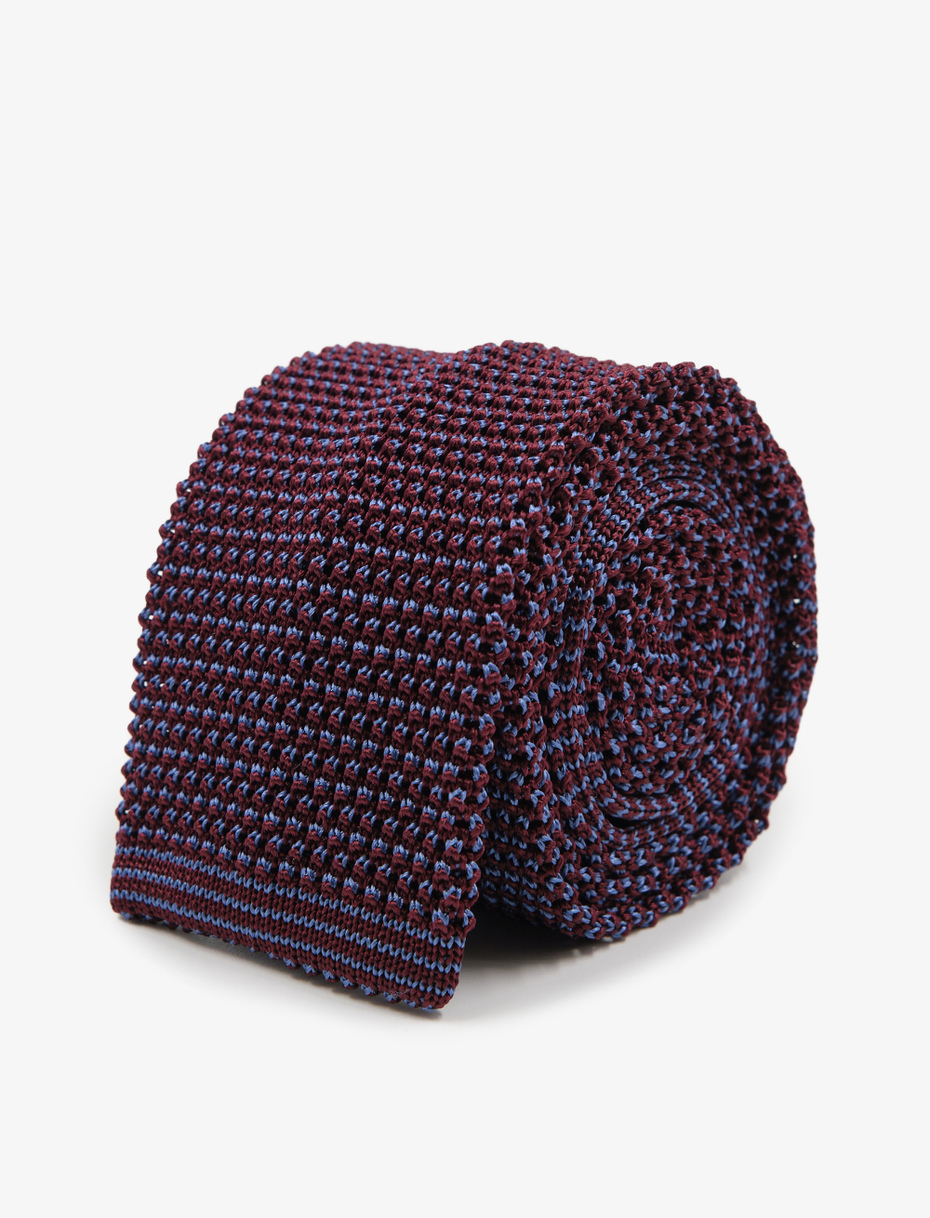 Men's garnet silk tie with iridescent motif - Gallo 1927 - Official Online Shop