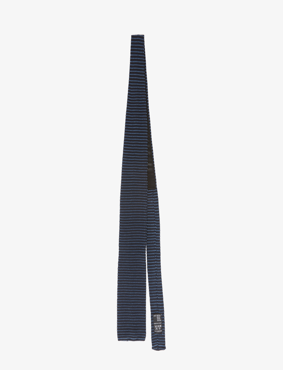 Men's blue/air-force blue silk tie with stripes - Gallo 1927 - Official Online Shop