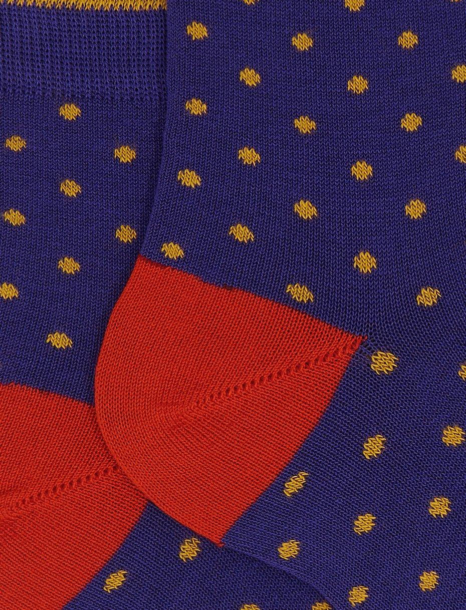 Women's purple light cotton anckle socks with polka dot pattern - Gallo 1927 - Official Online Shop