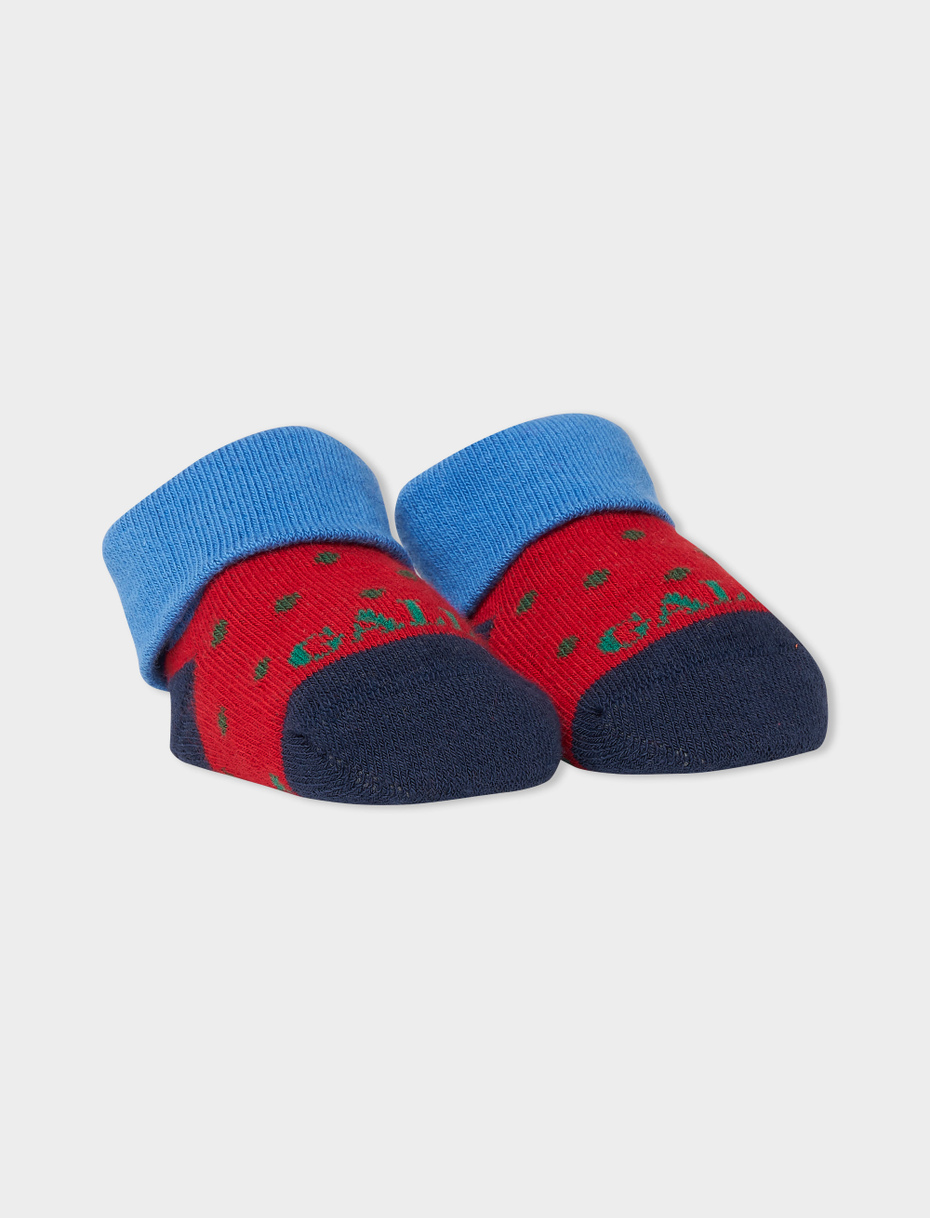 Kids' red cotton booties with polka dots - Gallo 1927 - Official Online Shop
