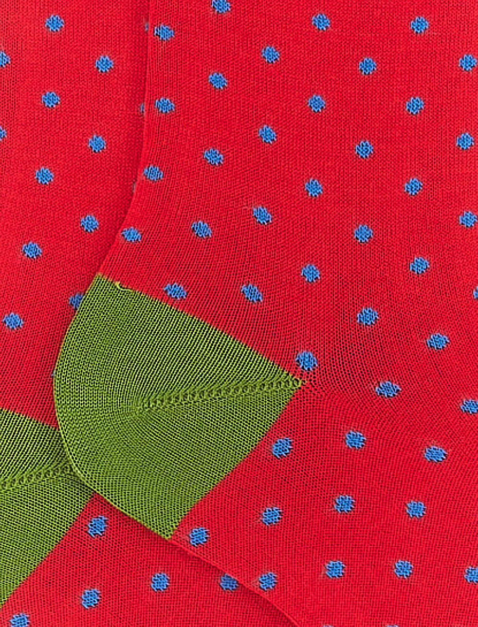 Men's long red light cotton socks with polka dots - Gallo 1927 - Official Online Shop