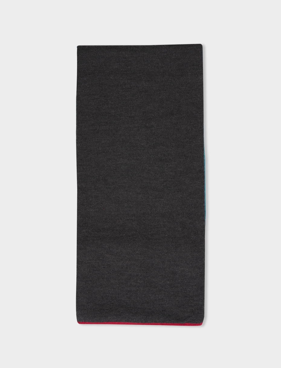 Women's plain charcoal grey wool, silk and cashmere scarf - Gallo 1927 - Official Online Shop