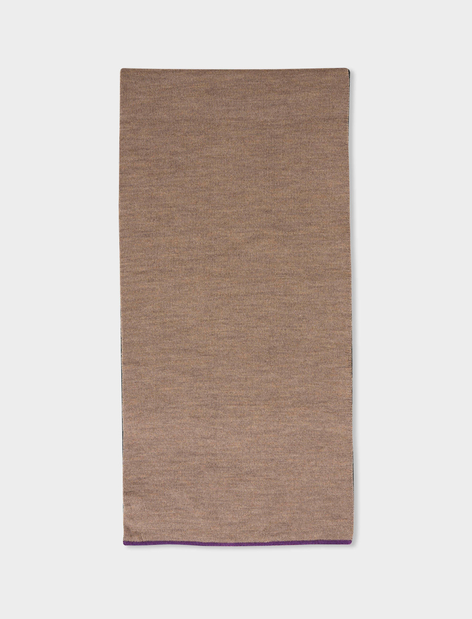 Women's plain glacé scarf in wool, silk and cashmere - Gallo 1927 - Official Online Shop