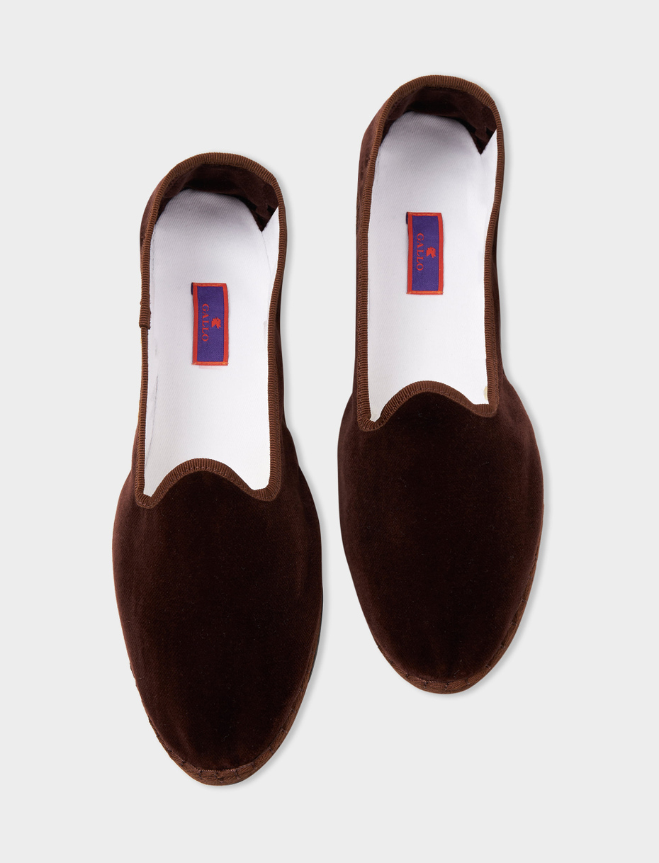 Men's plain brown velvet shoes - Gallo 1927 - Official Online Shop