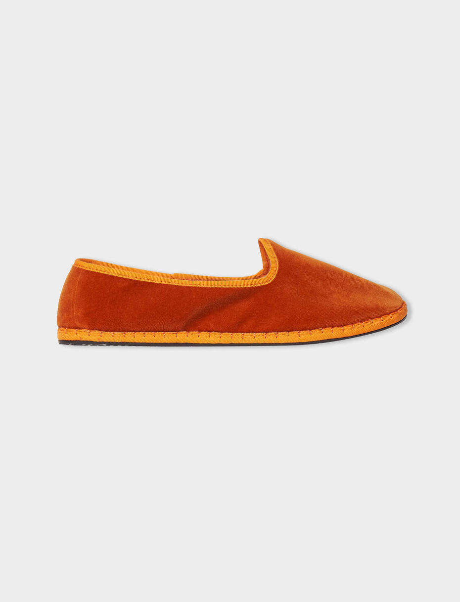 Men's plain orange velvet shoes - Gallo 1927 - Official Online Shop