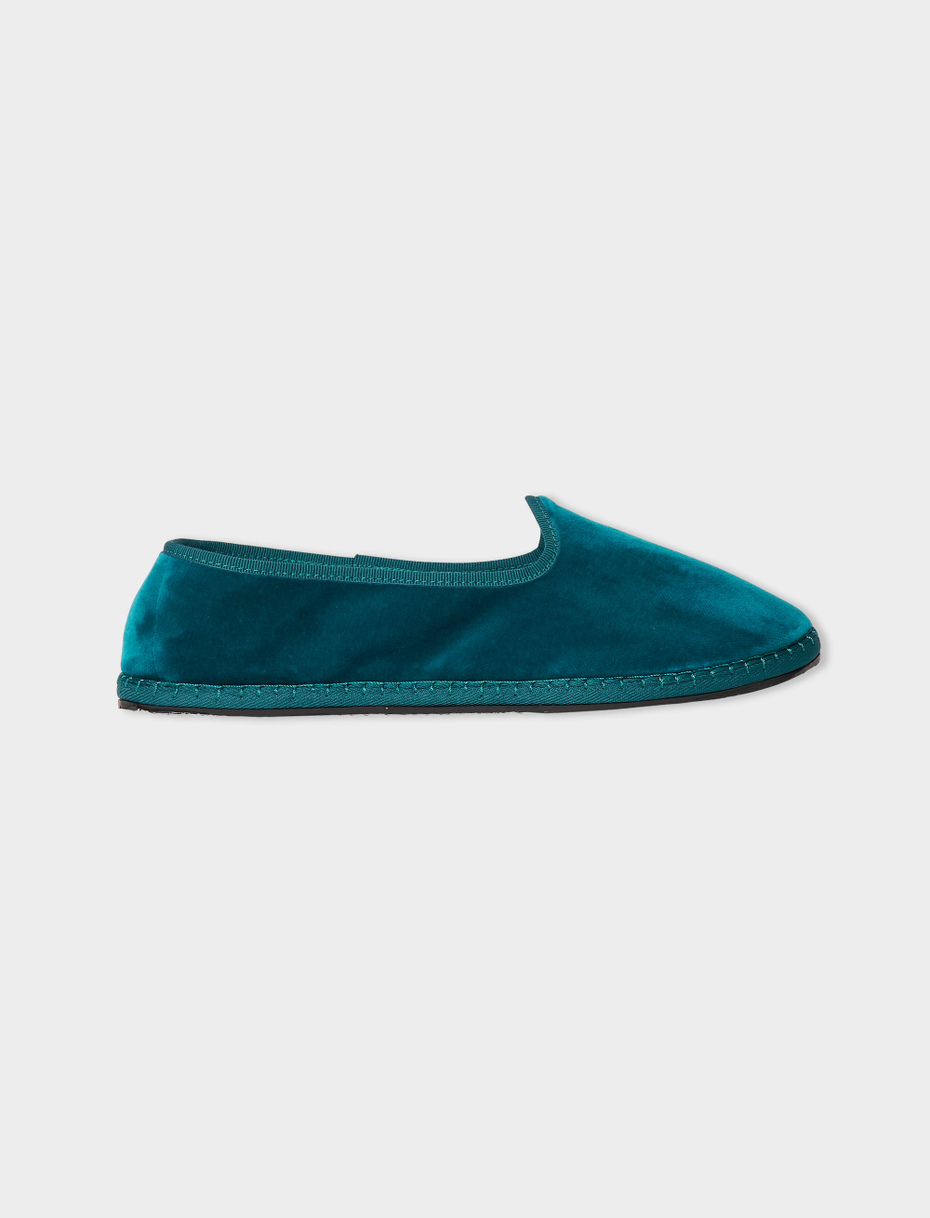 Men's plain turquoise velvet shoes - Gallo 1927 - Official Online Shop