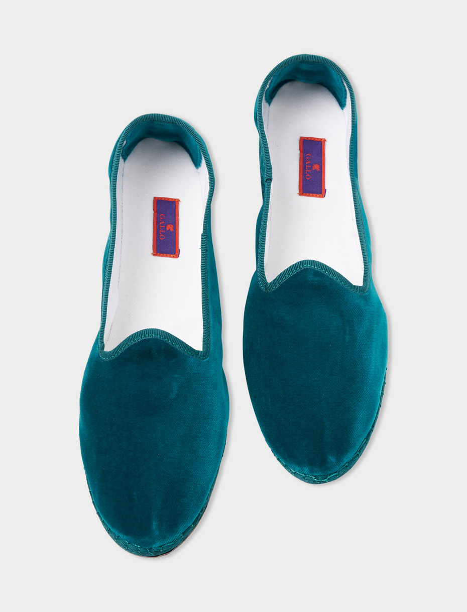 Men's plain turquoise velvet shoes - Gallo 1927 - Official Online Shop
