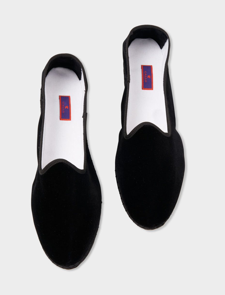 Men's plain black velvet shoes - Gallo 1927 - Official Online Shop