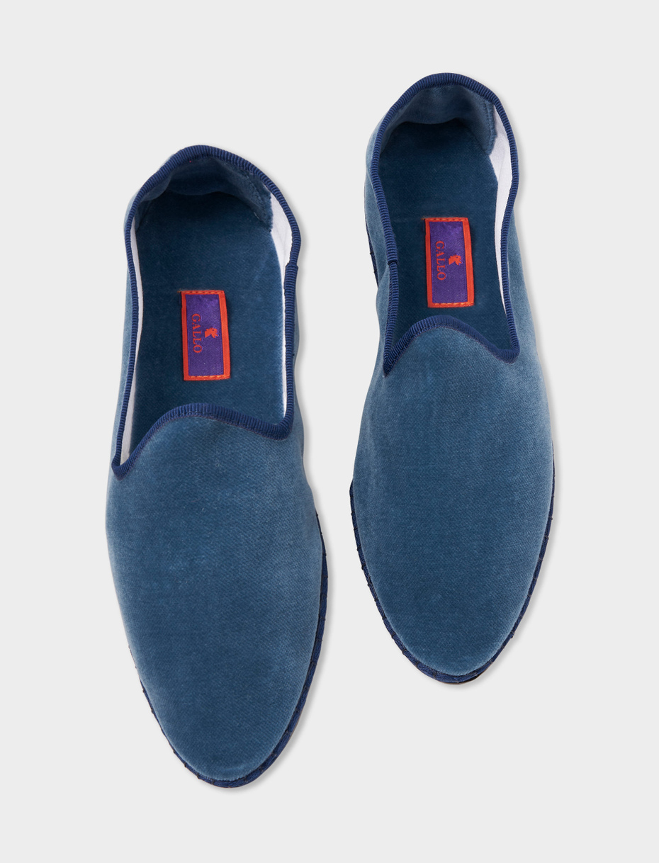 Women's plain air-force blue velvet shoes - Gallo 1927 - Official Online Shop