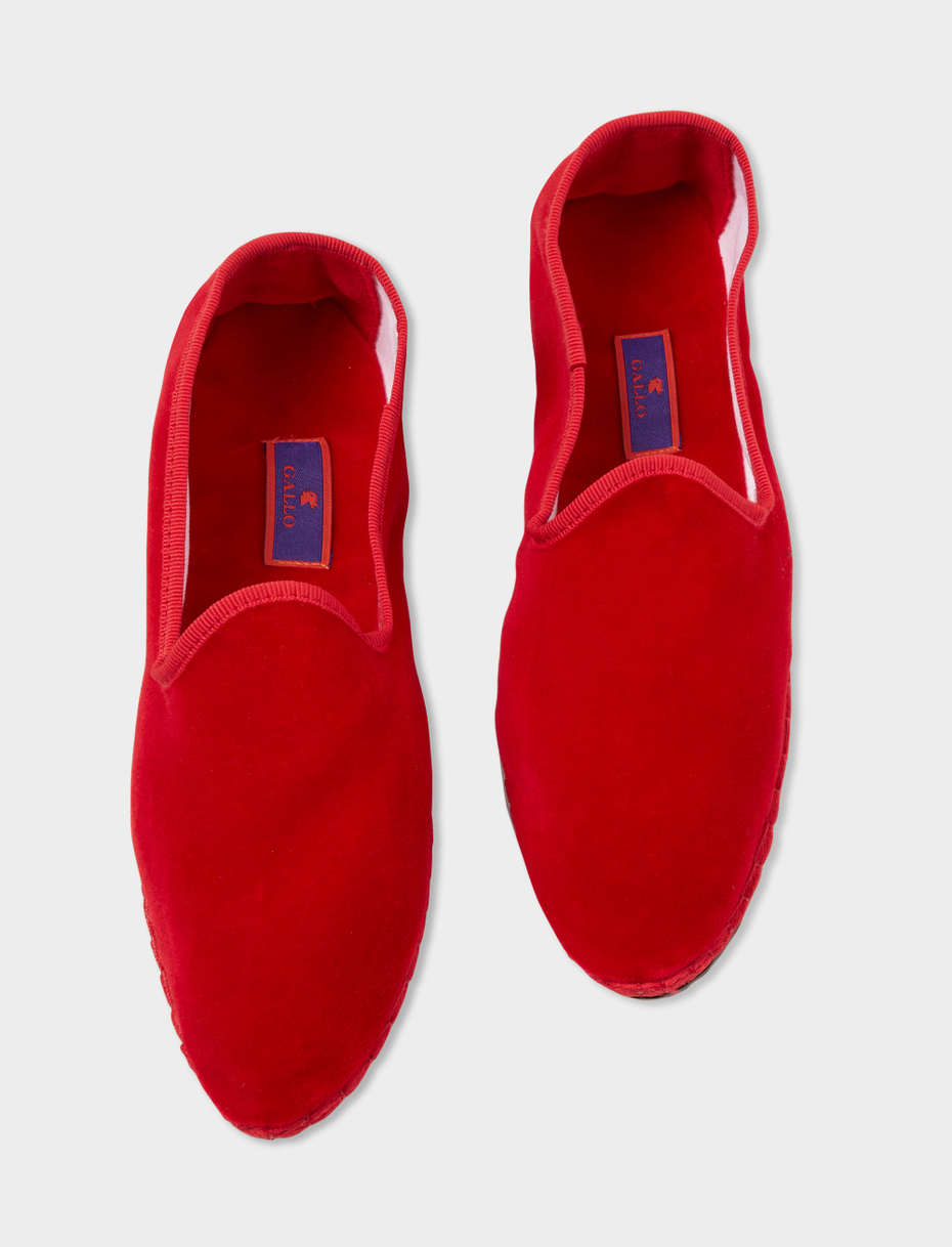 Women's plain red velvet shoes - Gallo 1927 - Official Online Shop