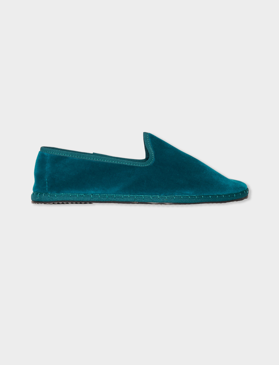 Women's plain turquoise velvet shoes - Gallo 1927 - Official Online Shop