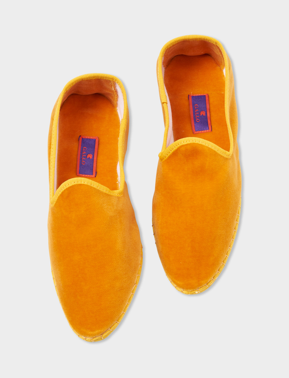 Women's plain ochre velvet shoes - Gallo 1927 - Official Online Shop