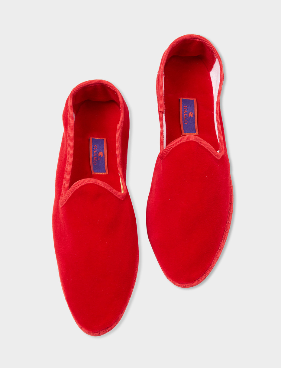 Women's plain red velvet shoes - Gallo 1927 - Official Online Shop