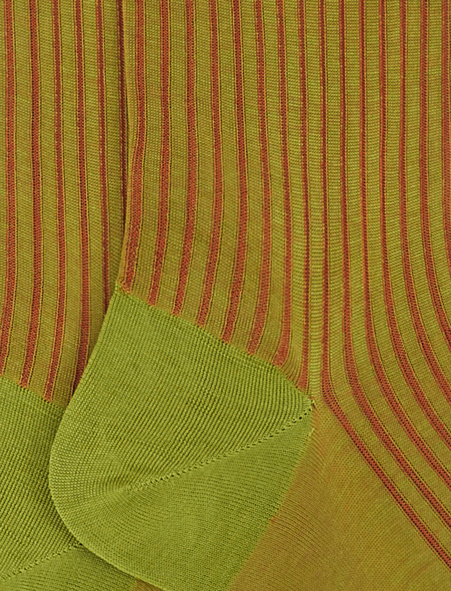 Men's short grass green plated cotton socks - Gallo 1927 - Official Online Shop