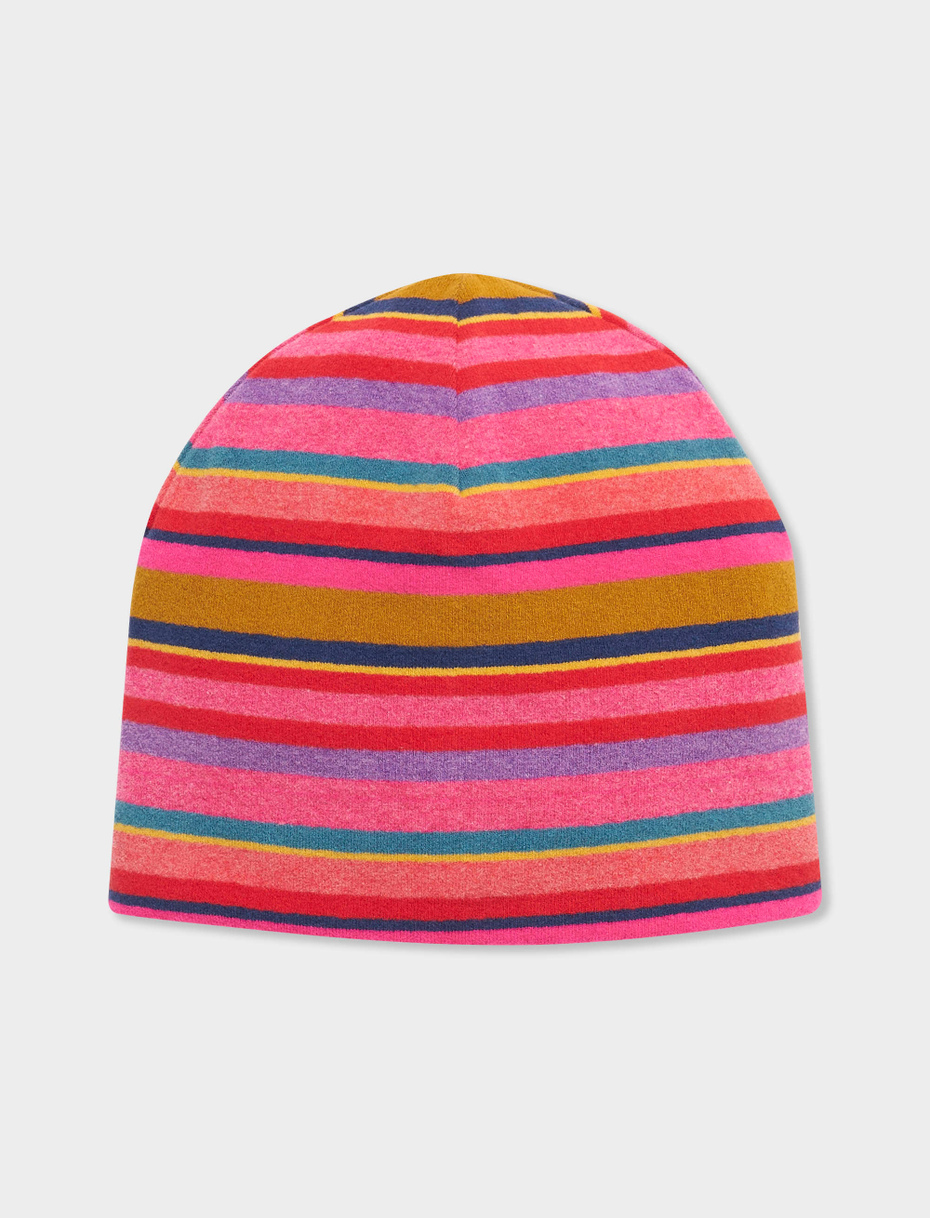 Kids' erica fleece beanie with multicoloured stripes - Gallo 1927 - Official Online Shop