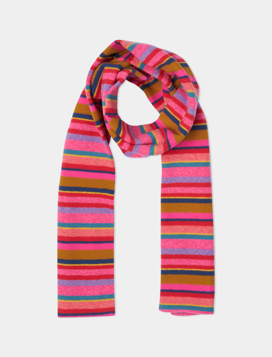 Kids' erica fleece scarf with multicoloured stripes - Gallo 1927 - Official Online Shop