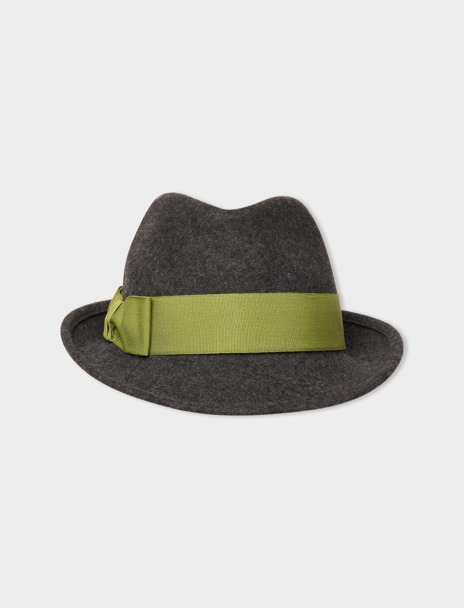 Women's plain charcoal grey felt hat - Gallo 1927 - Official Online Shop