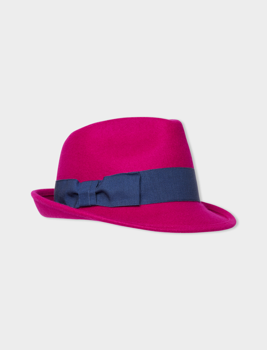 Women's plain magenta felt hat - Gallo 1927 - Official Online Shop